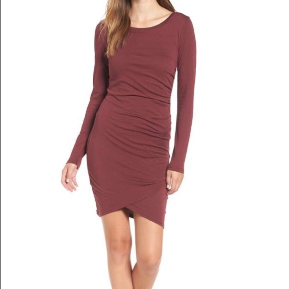Leith long sleeve ruched dress